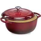 Forno Holandês Best Choice Products - 6L, Esmaltado e em Ferro Fundido Vermelho
