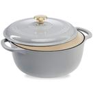 Forno Holandês Best Choice Products 6L - Ferro Fundido com Esmalte Cinza Francês