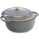 Forno Holandês Best Choice Products 6L - Ferro Fundido com Esmalte Grafite