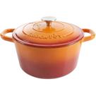 Forno Holandês Crock-Pot 5L - Ferro Fundido Esmaltado Laranja Sunset
