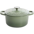 Forno holandês Crock-Pot artesanal de ferro fundido esmaltado 3L de pistache Forno holandês Crock-Pot artesanal de ferro fundido esmaltado 3L de pistache