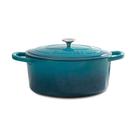 Forno holandês Crock-Pot Artesanato de Ferro Fundido Esmaltado 5L Teal Ombre Forno holandês Crock-Pot Artesanato de Ferro Fundido Esmaltado 5L Teal Ombre