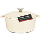 Forno holandês Hamilton Beach, ferro fundido esmaltado, creme de 5,5 L