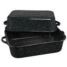 Forno Roaster Granite Ware Retangular de 21 polegadas com tampa preta