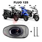 Forração Yamaha Fluo 125 Baú Forro Scooter Cinza + 2 Antena