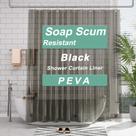Forro de cortina de chuveiro AmazerBath Extra Long Clear Preto 213 cm