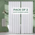 Forro de cortina de chuveiro AmazerBath, pacote com 2, 180 x 240 cm, branco PEVA