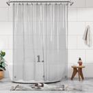 Forro de cortina de chuveiro Barossa Design Clear Black 180x200cm