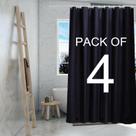 Forro de cortina de chuveiro TIKABC Black, pacote com 4, 180x180cm PEVA 4G