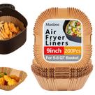 Forro de papel para fritadeira Air Fryer descartável de 9 polegadas, 200 unidades, antiaderente