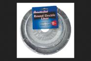 Forro eléctrico de papel aluminio durable plateado redondo paquete de 12