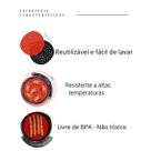 Forro Tapete em Silicone Para Air Fryer 19cm Fritadeira Elétrica Quadrado Multiuso Universal Vermelho Preto