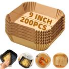 Forros de fritadeira de ar comprimido descartáveis Victoyaw 200 unidades de 9 polegadas quadradas Forros de fritadeira de ar comprimido descartáveis Victoyaw 200 unidades de 9 polegadas quadradas
