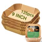 Forros de papel descartáveis Air Fryer, 23 cm quadrados, 125 unidades Forros de papel descartáveis Air Fryer, 23 cm quadrados, 125 unidades