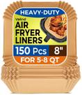 Forros Descartáveis para Air Fryer Vailnd 8" Resistente 150 Unidades