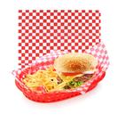 Forros para Canastas de Comida New Star Foodservice a Cuadros Rojos, Set de 36