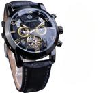 Forsining Relógios mecânicos automáticos de couro para homens, 165A, Calendário, Esporte, Relógio Multifunções, TourBeast, Masculino