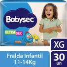 Fralda BabySec Ultra Mega 1 Pacote Tamanho XG 30 Unidades