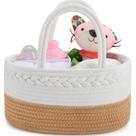 Fralda Caddy Benkle 36x22x18cm Corda de algodão Boho Fralda Caddy Benkle 36x22x18cm Corda de algodão Boho