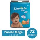Fralda Capricho Baby Mega 1 Pacote Tamanho G 72 Unidades