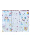 Fralda com 03 Unidades 100% Algodão Bebê 68Cm X 70Cm Bublim Petit Menina Incomfral