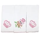 Fralda de Boca Corujinha Rosa Kit 3 Peças 100% Algodão