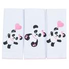 Fralda de Boca Panda Rosa Malha 3 Peças