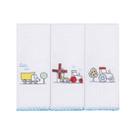 Fralda de Boca Paninho de Boca Babete Bordada Para Bebê 32cmx32cm Com 3 Unidades Baby Papi Textil