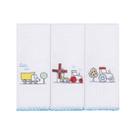 Fralda de Boca Paninho de Boca Babete Bordada Para Bebê 32cmx32cm Com 3 Unidades - Papi Textil Baby