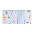 Fralda de Boca Paninho de Boca Babete Fraldinha de Boca Para Bebê Com 4 Un Estampado - Papi Textil Baby