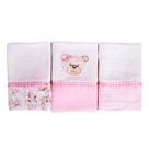Fralda de Boca Ursinha Rosa 3 Peças