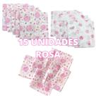 Fralda de Pano Bebe Kit com 5 Unidades 60x60cm 100% algodão Minasrey Fralda de Pano Bebe Kit com 5 Unidades 60x60cm 100% algodão Minasrey