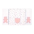 Fralda de pano bublim petit estampado/liso c/bainha e bordado 77cmx80cm pct c/05un //rosa