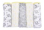 Fralda De Pano Composê Estampada 5 Unidades Panda