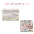 Fralda de Pano De Bebê 100% Algodão - 15 Unidades Menina