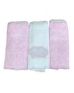 Fralda de Pano Luxo Tecido duplo com Bainha Bordada 70cm x 68cm ROSA 3 unid