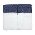 Fralda De Pano Ombro 2 Pecas Com Bainha Em Tecido MArinho Poa Baby Deluxe 100Algodão Passeios Macio protege o bebe contra o vento e o sol Tecido Duplo