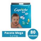 Fralda Descartavel Capricho Baby Mega 1 Pacote Tamanho M - 80 Unidades