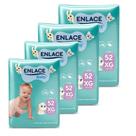 Fralda Descartável Enlace Baby Tamanho XG - 4 Pacotes com 52 Tiras
