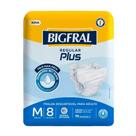 Fralda Descartável Geriátrica/Adulto Bigfral Regular Plus Tamanho M - 8 Pacotes com 8 Fraldas - Total 64 Tiras Fralda Descartável Geriátrica/Adulto Bigfral Regular Plus Tamanho M - 8 Pacotes com 8 Fraldas - Total 64 Tiras