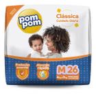 Fralda Descartável Infantil Pom Pom Clássica M Pacote 26 Unidades Fralda Descartável Infantil Pom Pom Clássica M Pacote 26 Unidades