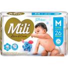 Fralda Descartável Mili Love & Care Linha Premiun Tamanho M 1 Pacote com 26 Fraldas