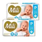Fralda Descartável Mili Love & Care Linha Premiun Tamanho P 2 Pacotes c/ 28 (total 56 fraldas)