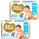 Fralda Descartável Mili Love & Care Tam: M 2 Pacotes c/ 26