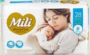 Fralda Descartável MILI Love & Care Tam P 28 fraldas Premium