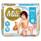 Fralda Descartável MILI Love Care Tam XXG 20 Fraldas com Gel Super Absorvente Proteção Dia e Noite