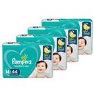 Fralda Descartável Pampers Confort Sec Mega Tam Média - 4 Pacotes com 44 Tiras