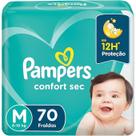 Fralda descartavel pampers confort sec super m c/70un