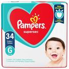 Fralda Descartável Pampers Supersec G - 4 Embalagens com 34 Unidades cada Fralda Descartável Pampers Supersec G - 4 Embalagens com 34 Unidades cada