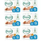 Fralda Descartavel Personal Premium Mega 6 Pacotes Tamanho G Com 30 Unidades Cada